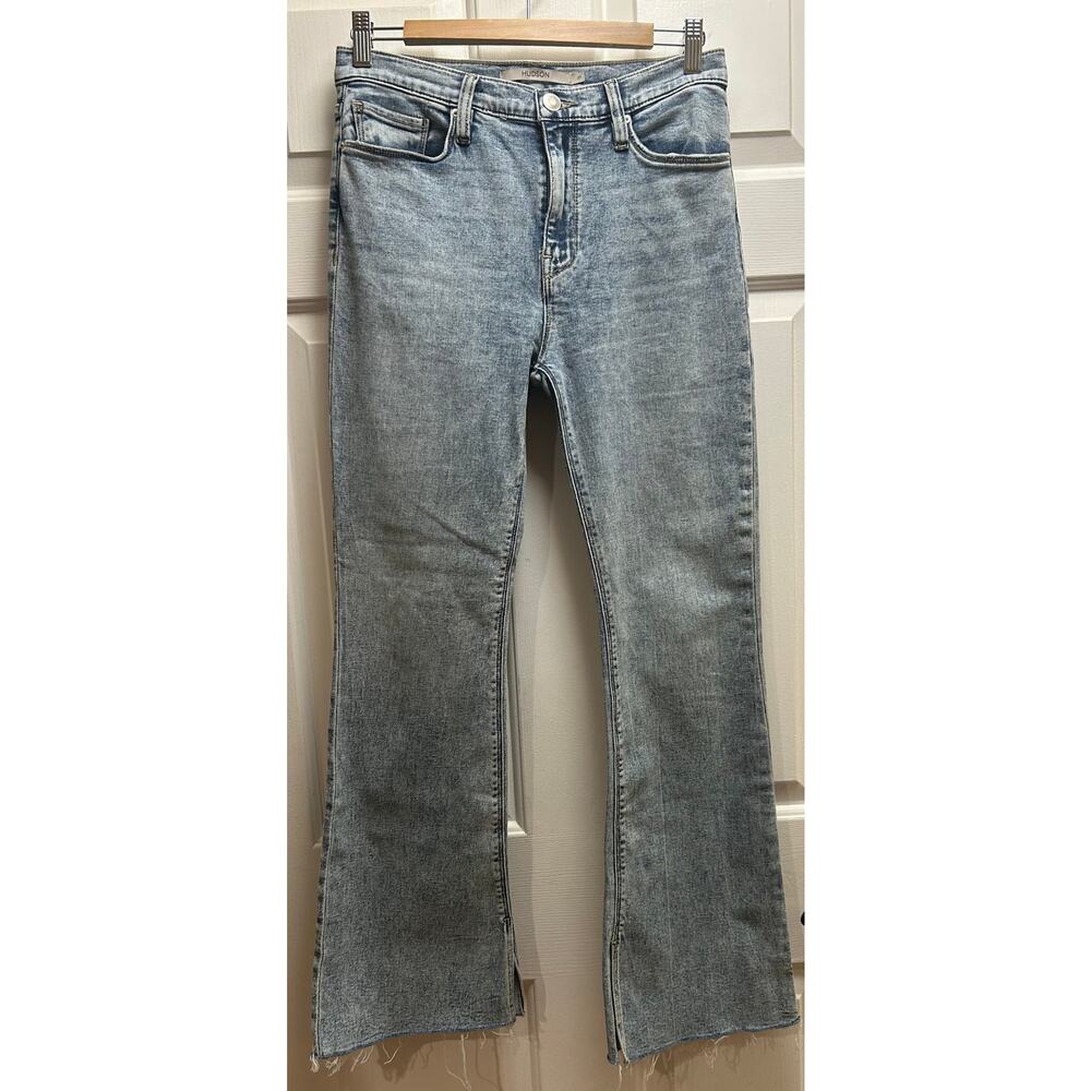 Hudson Jeans Barbara High-Rise Bootcut w/ Slits in Cali Wash, Size 29